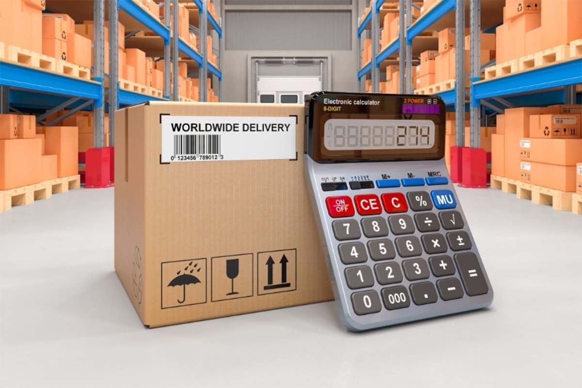 calculator with a removals box in a storage facility