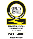 quality assured service standards environmental management systems iso 14001 head office logo