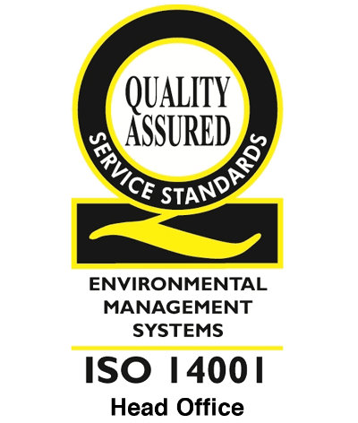 quality assured service standards environmental management systems iso 14001 head office logo