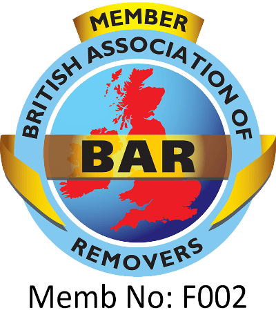 member of british association of removers (bar), member number f002