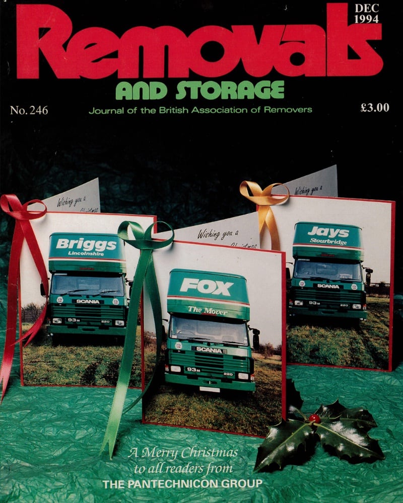removals and storage magazine december 1994 featuring fox moving and storage on the front cover