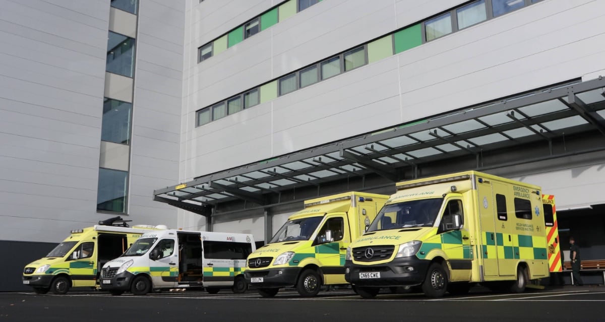 ambulances outside a hospital