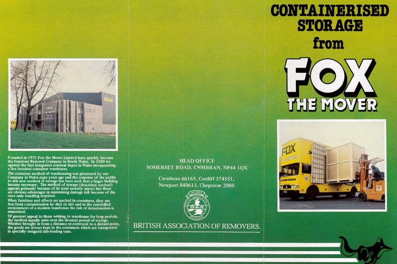 containerised storage from fox the mover historic advertising